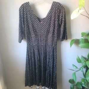 Salaam Dress Medium, Black w/Colorful Polka Dots